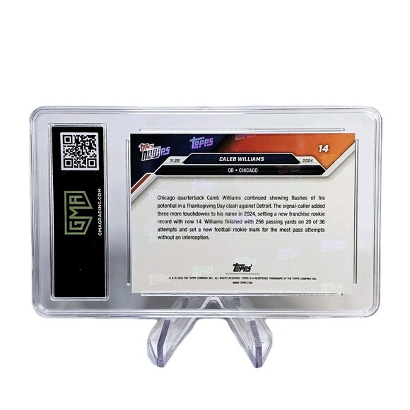 CALEB WILLIAMS TOPPS NOW 2024 RC GEM MINT 10 Stamps Passing Record BEARS #14 - Picture 3 of 4